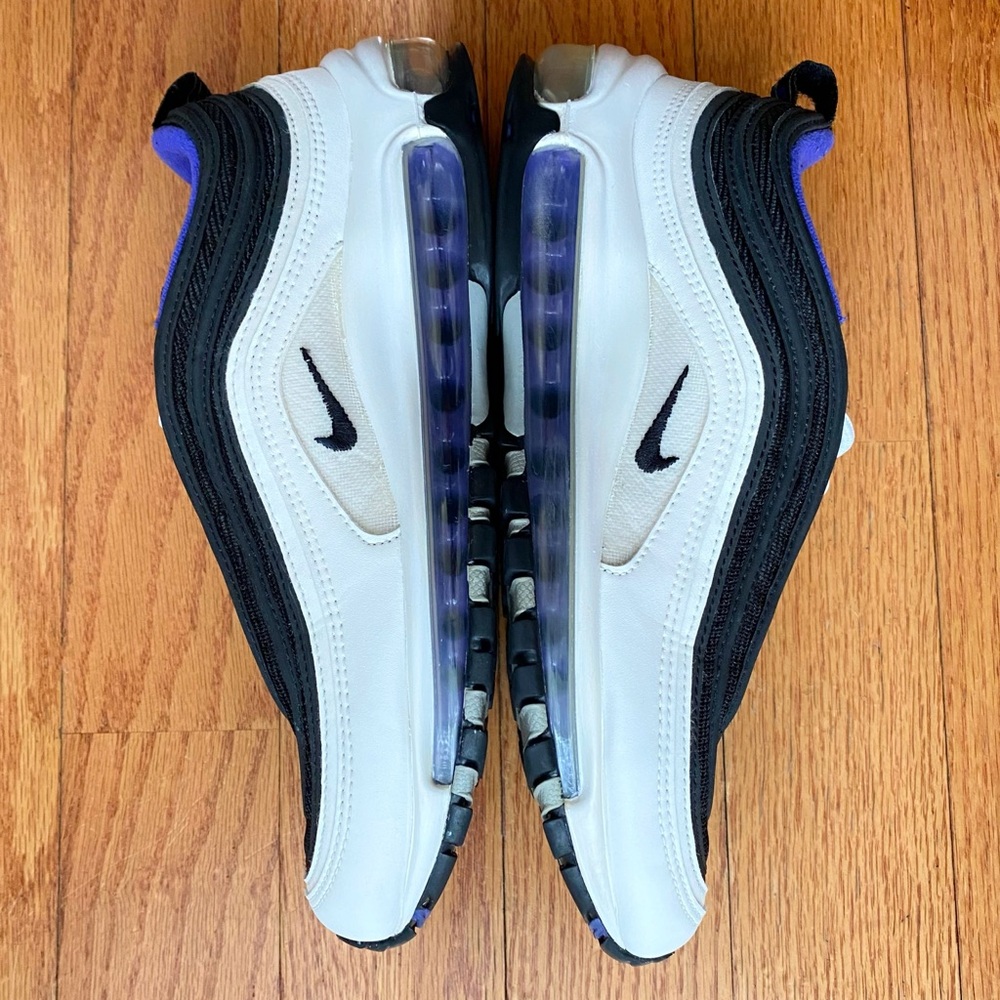 NIKE PERSIAN VIOLET BLUE WHITE BLACK AIR MAX 97 LACE UP CLEAR TUBE SNEAKERS - Picture 6 of 11